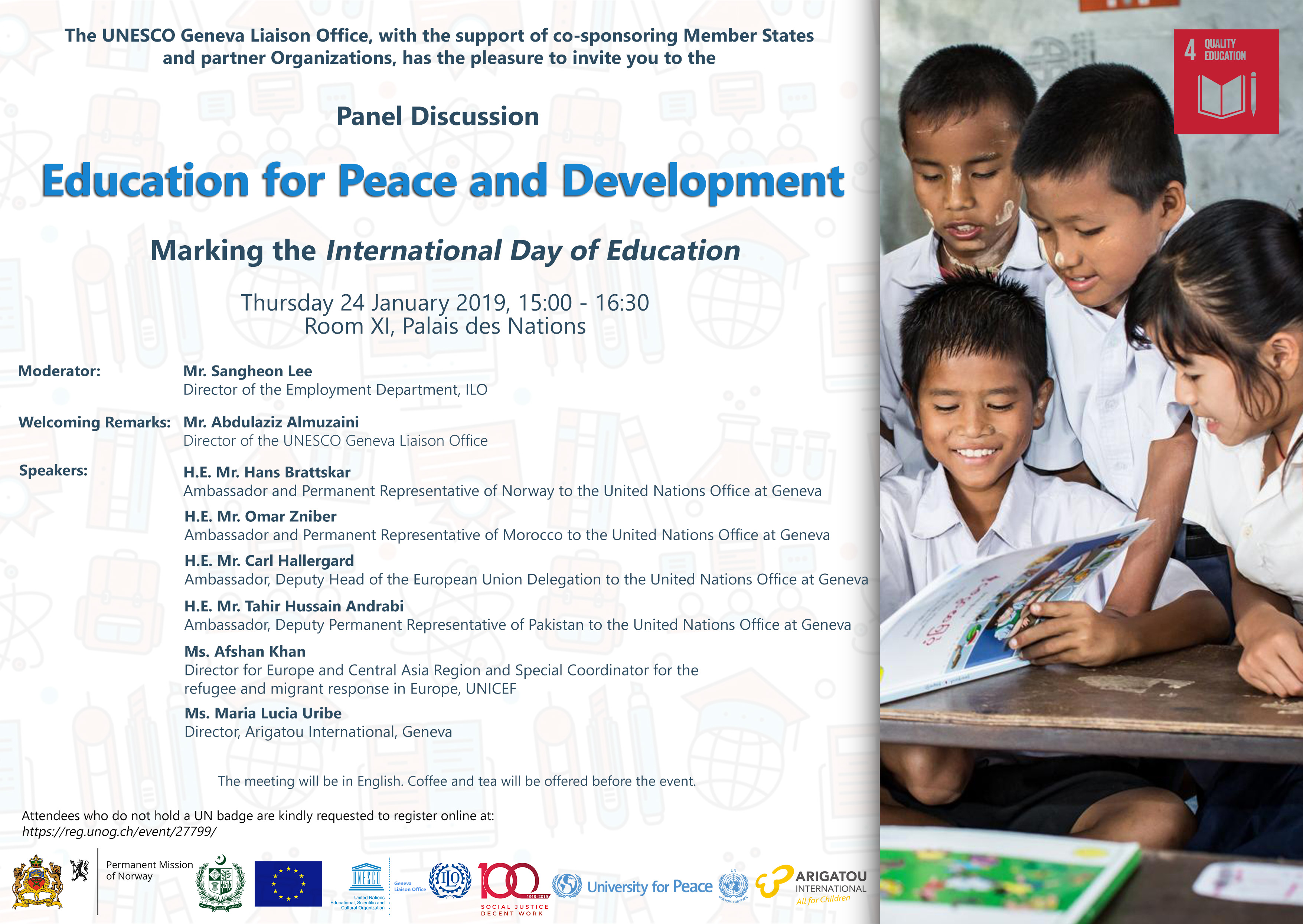 Education for Peace and Development - a panel discussion to mark the International Day of Education